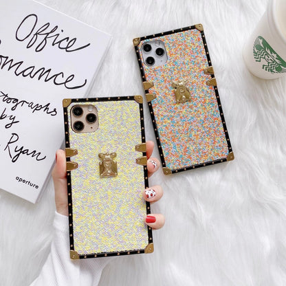 Fashion color beads square phone case for Samsung