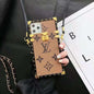 Colorful leather lanyard phone case