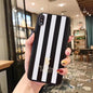 Fashion matte black striped phone case