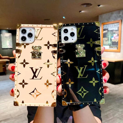 Square electroplating phone case