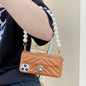 Leather pearl bracelet card case phone case