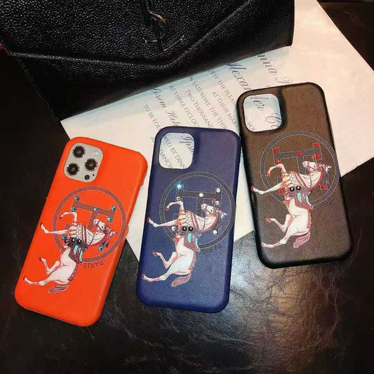 Leather crystal phone case