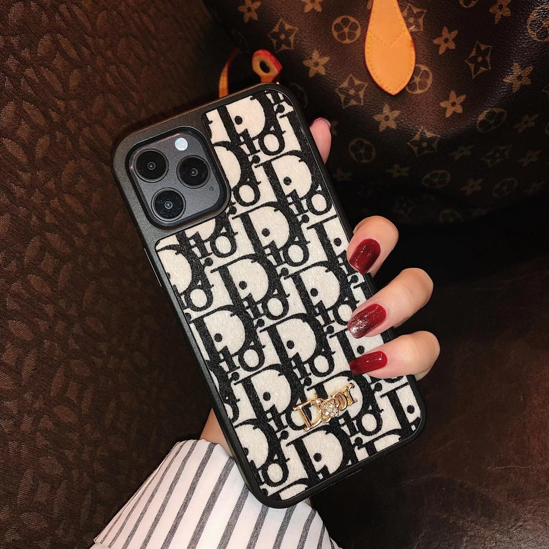 Luxury letter plush phone case
