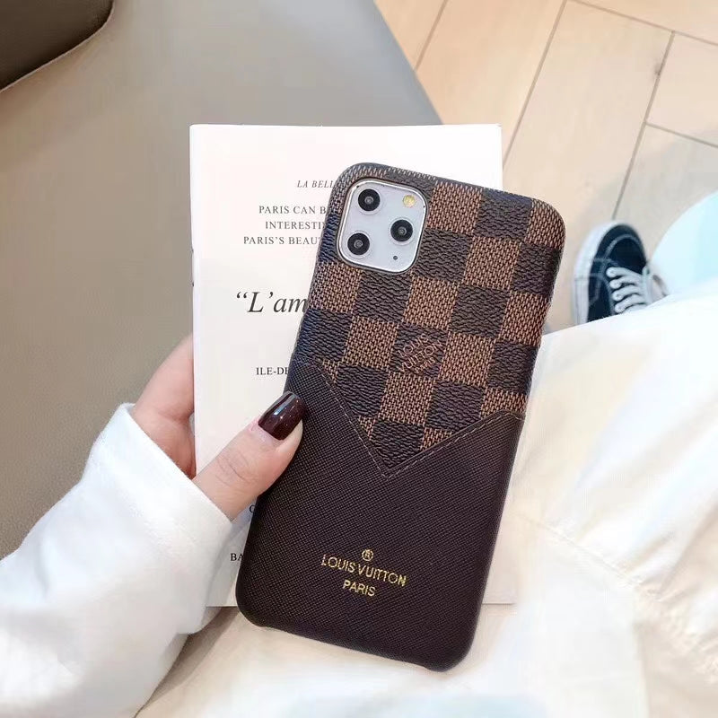Triangle card pocket splicing phone case