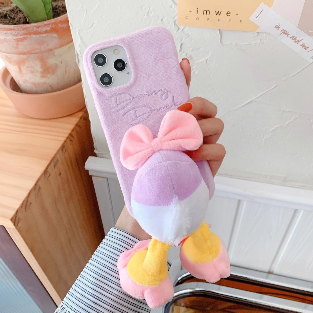 Dimensional cartoon plush phone case