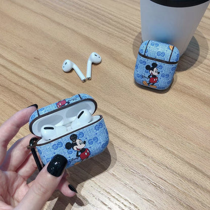 Retro Mickey Mouse leather Airpods case