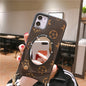 Luxury makeup mirror bracket phone case