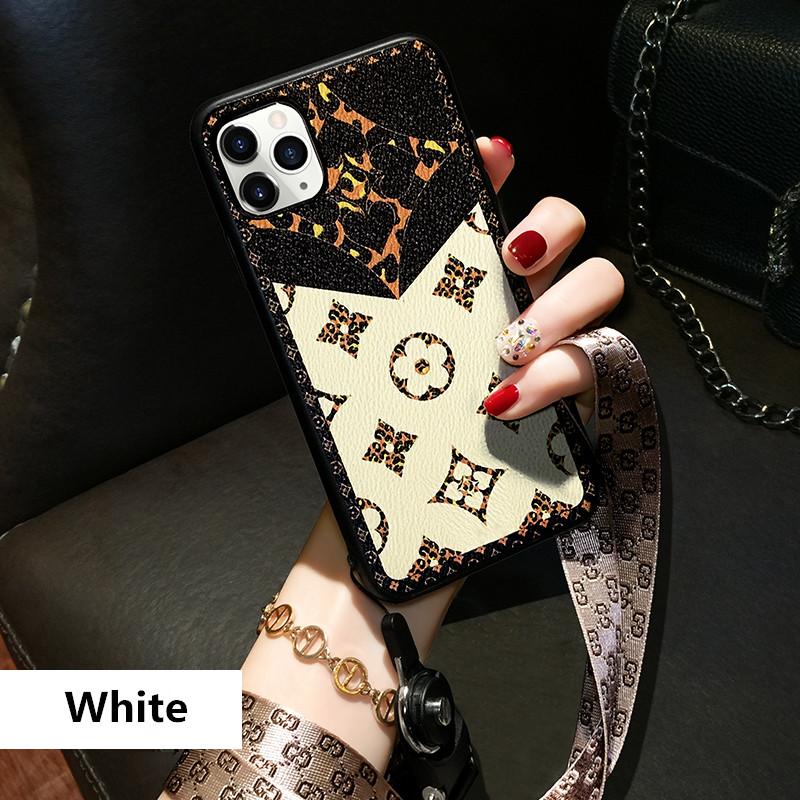 Tide Brand Lanyard Texture Leather Phone Case - LVCASE