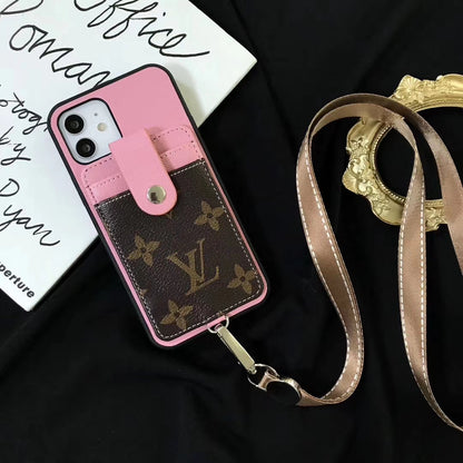 Splicing leather card case phone case