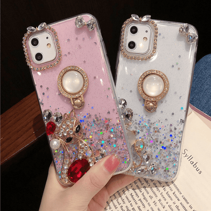 New Soft Silicone Rhinestone Bracket Mobile Phone Case - LVCASE
