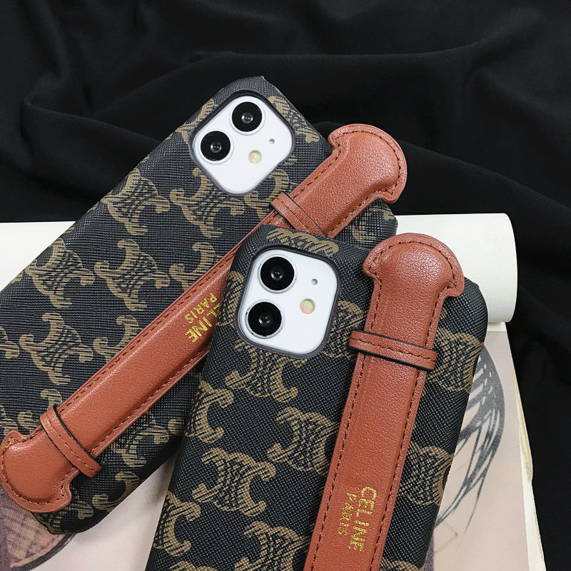 Contrast color wristband phone case