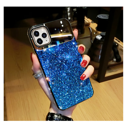 Gradient rhinestone mirror phone case