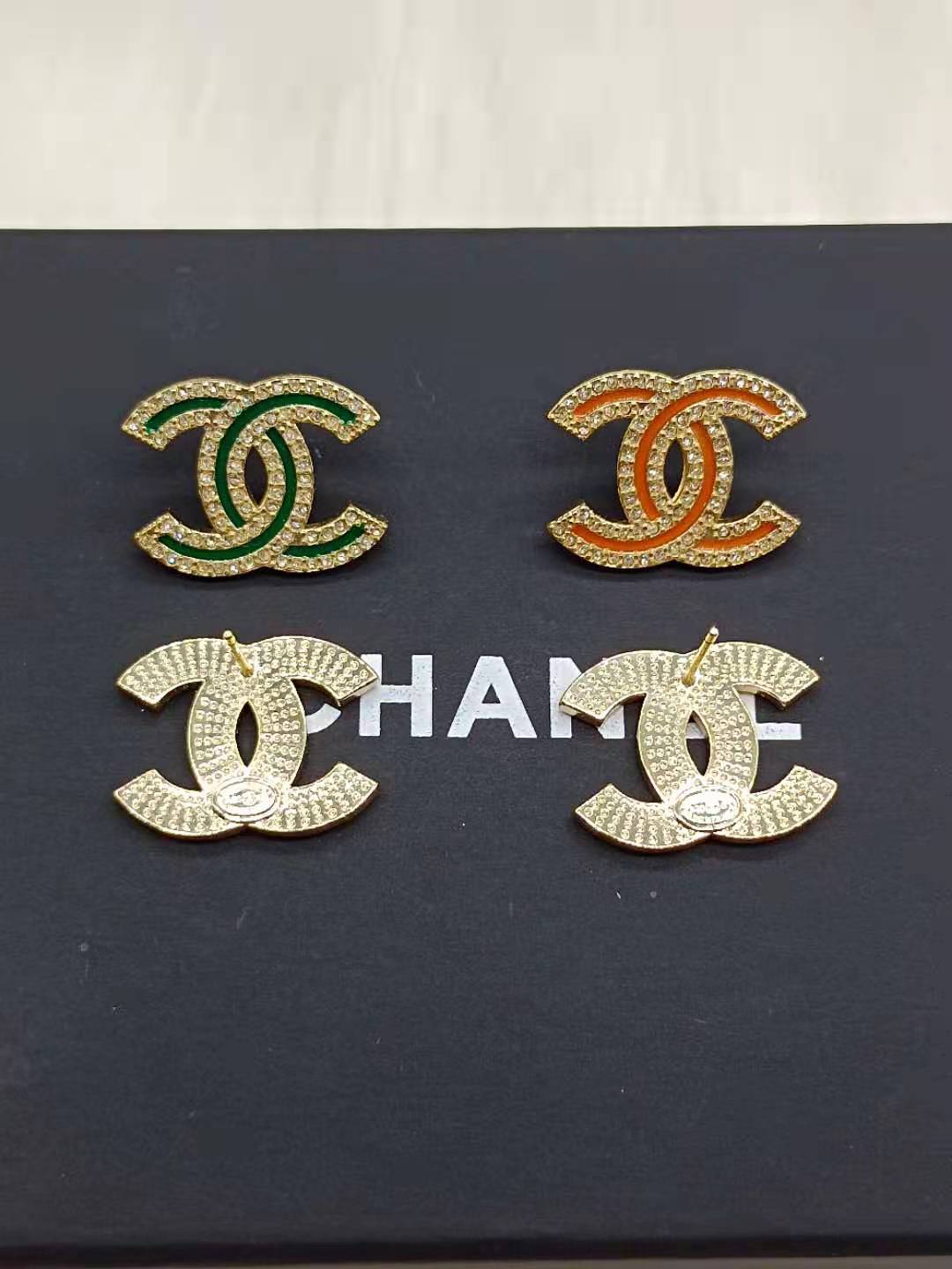 Orange Green Earrings