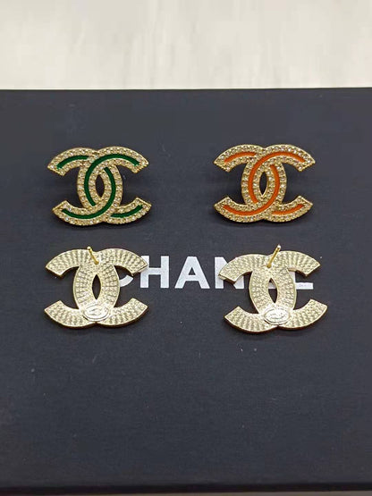 Orange Green Earrings