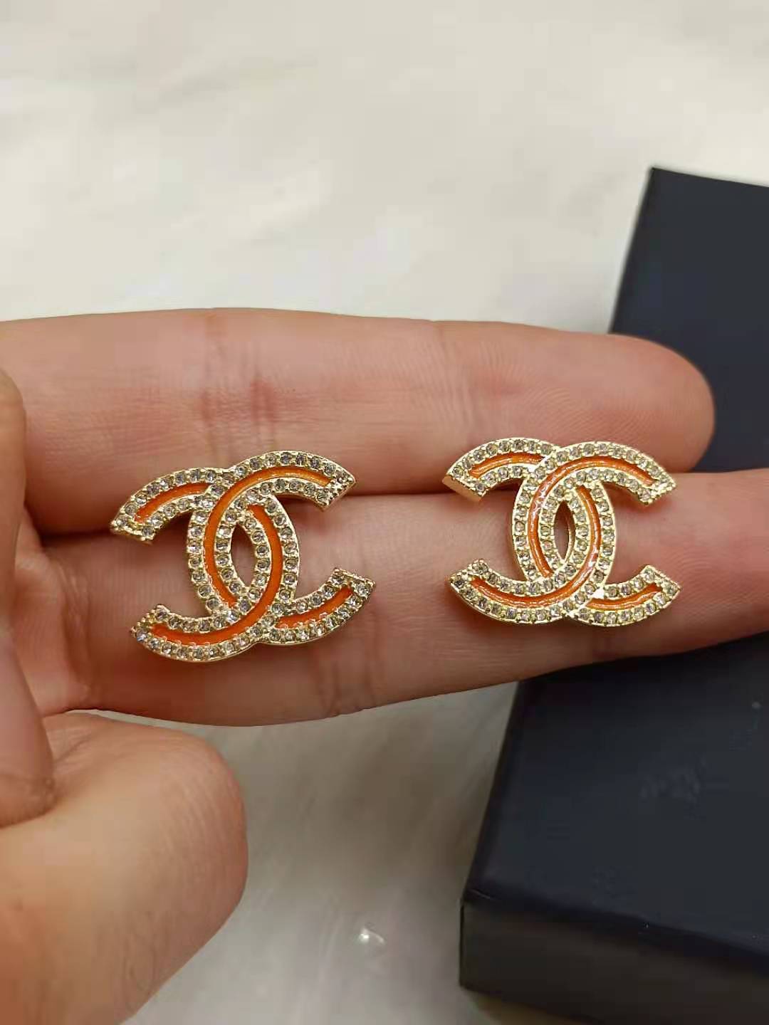 Orange Green Earrings