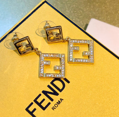 Crystal square earrings