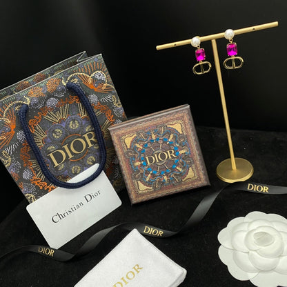 Purple pearl earrings