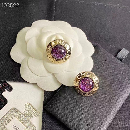 Purple Gemstone Earrings