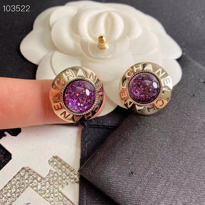 Purple Gemstone Earrings