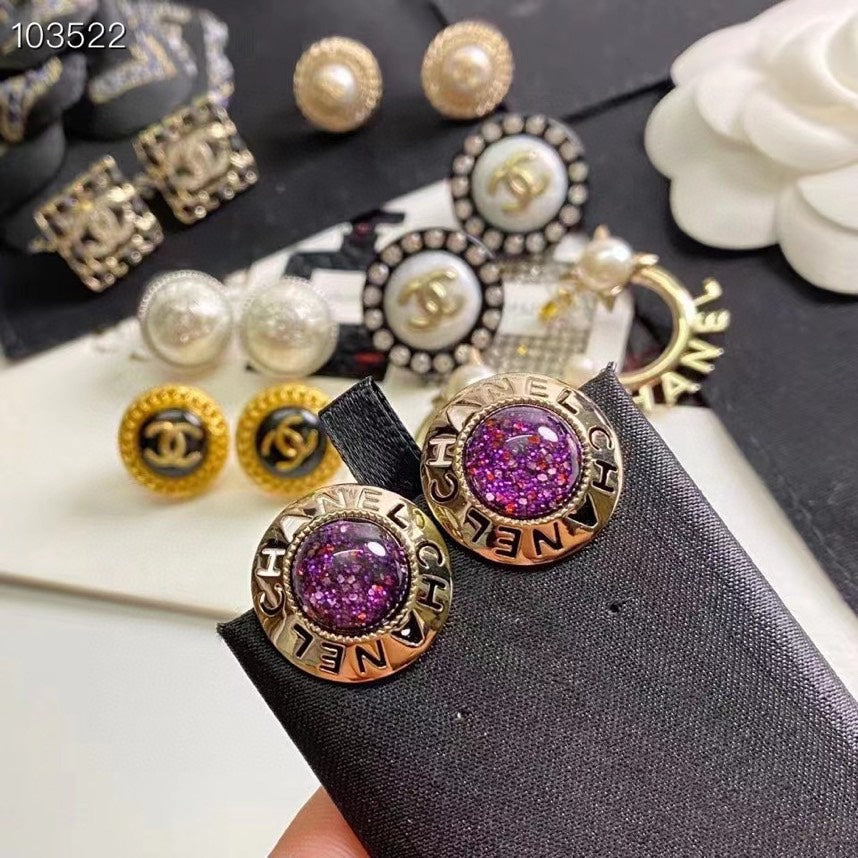 Purple Gemstone Earrings