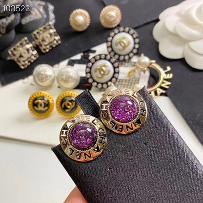 Purple Gemstone Earrings