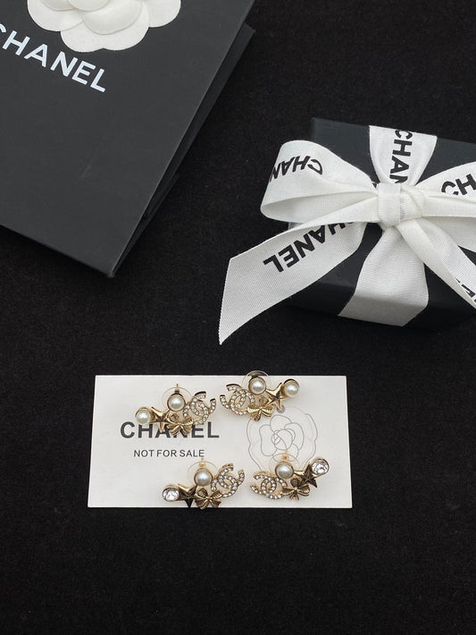 pearl crystal earrings