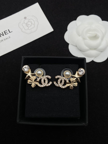 pearl crystal earrings