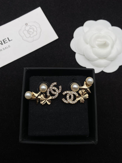 pearl crystal earrings