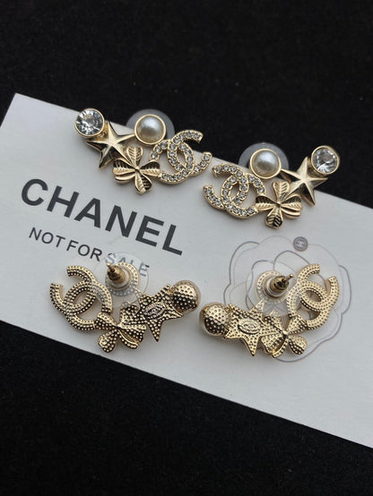 pearl crystal earrings