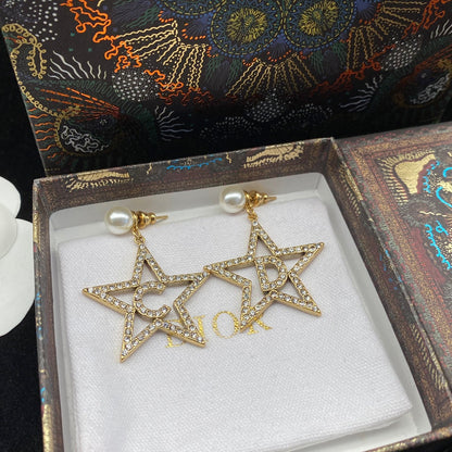 Pentagram Pearl Earrings