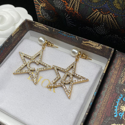 Pentagram Pearl Earrings