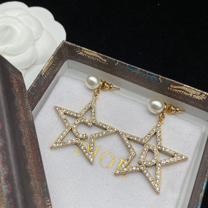 Pentagram Pearl Earrings