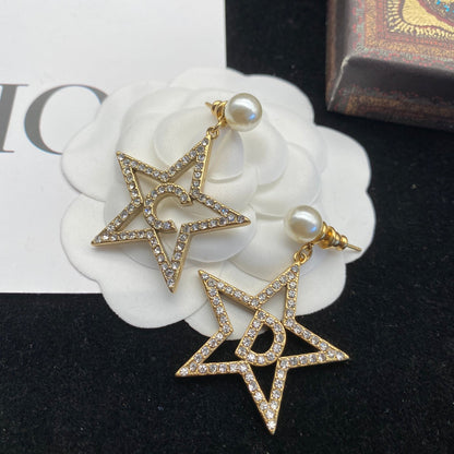 Pentagram Pearl Earrings