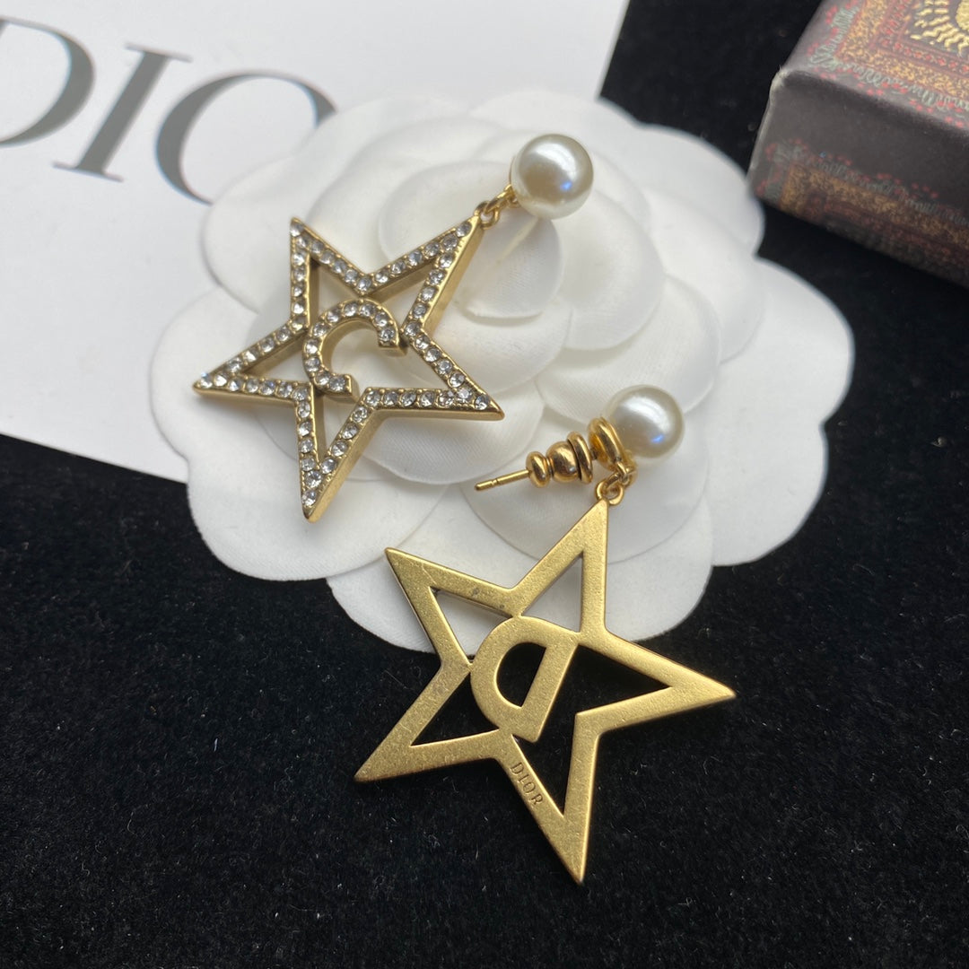 Pentagram Pearl Earrings