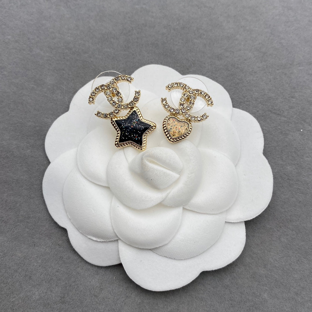 Pentagram and Heart Shape Earrings