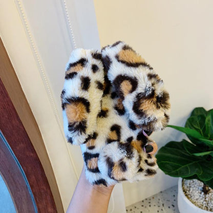 Leopard rabbit plush phone case for samsung