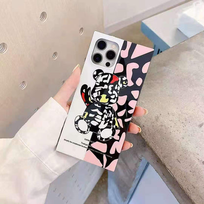 Glossy Violent Bear Square Phone Case For iphone