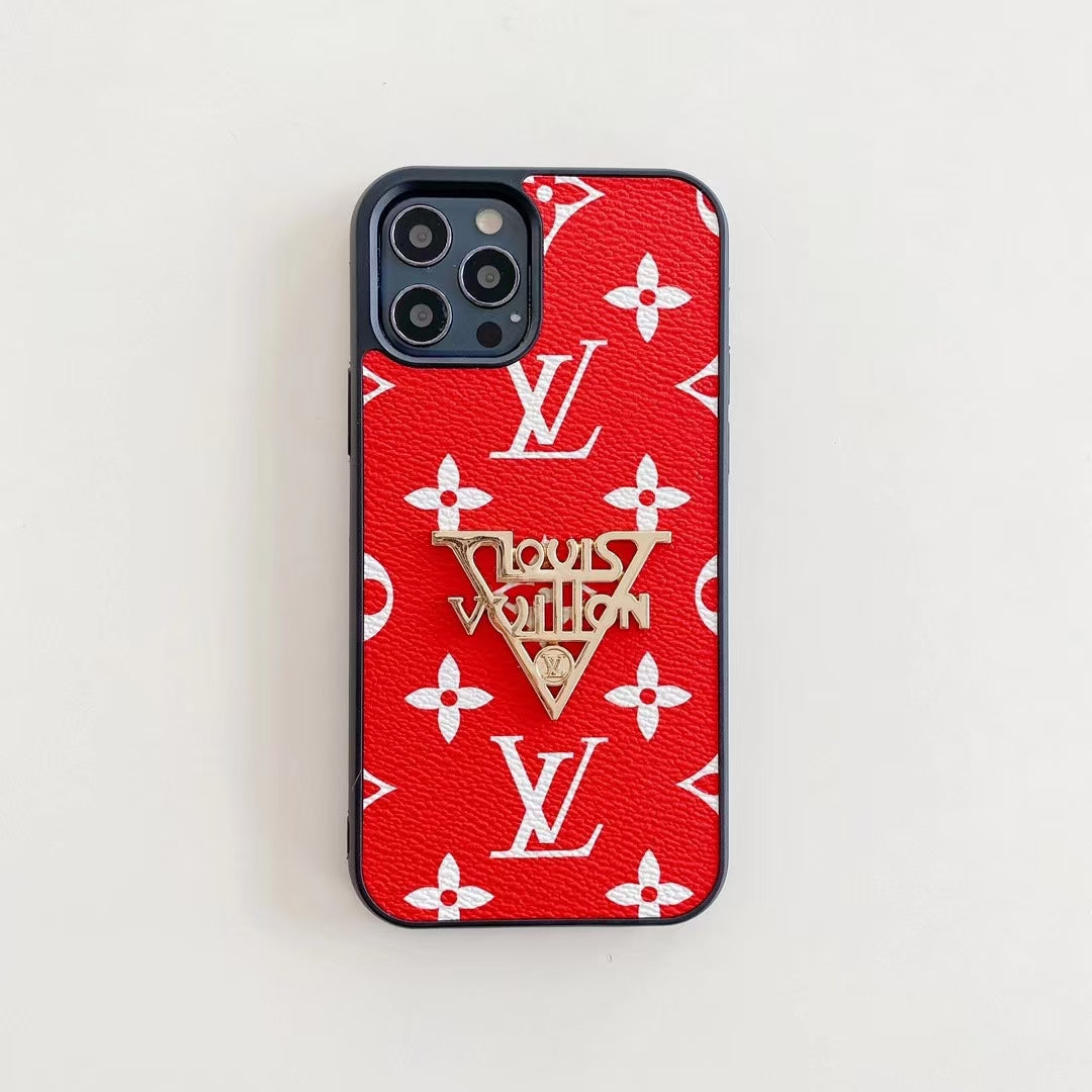 Fashion metal logo phone case