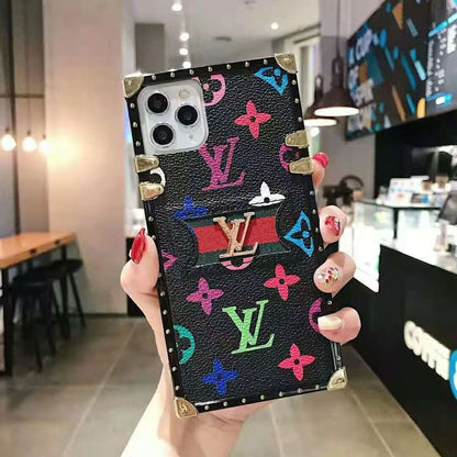 Leather stitching lanyard phone case for iPhone