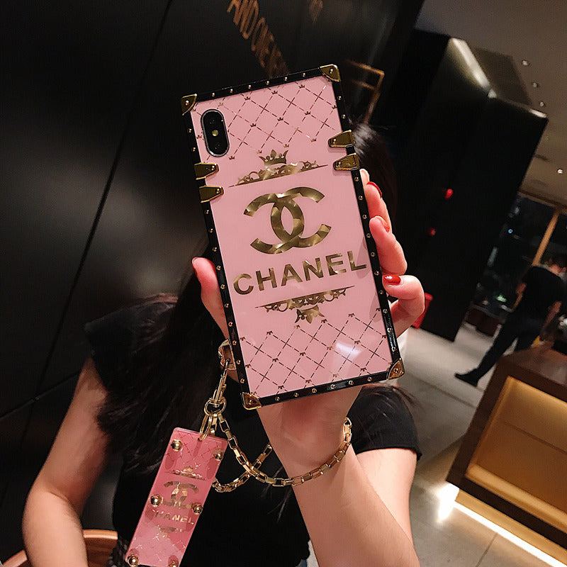 Luxury pink square phone case