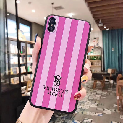 Fashion matte black striped phone case