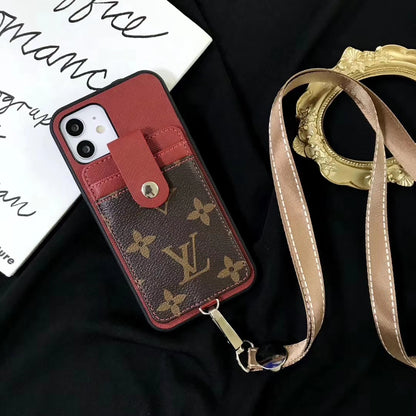 Splicing leather card case phone case