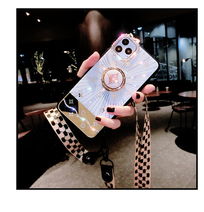 Diamond makeup mirror phone case for huawei