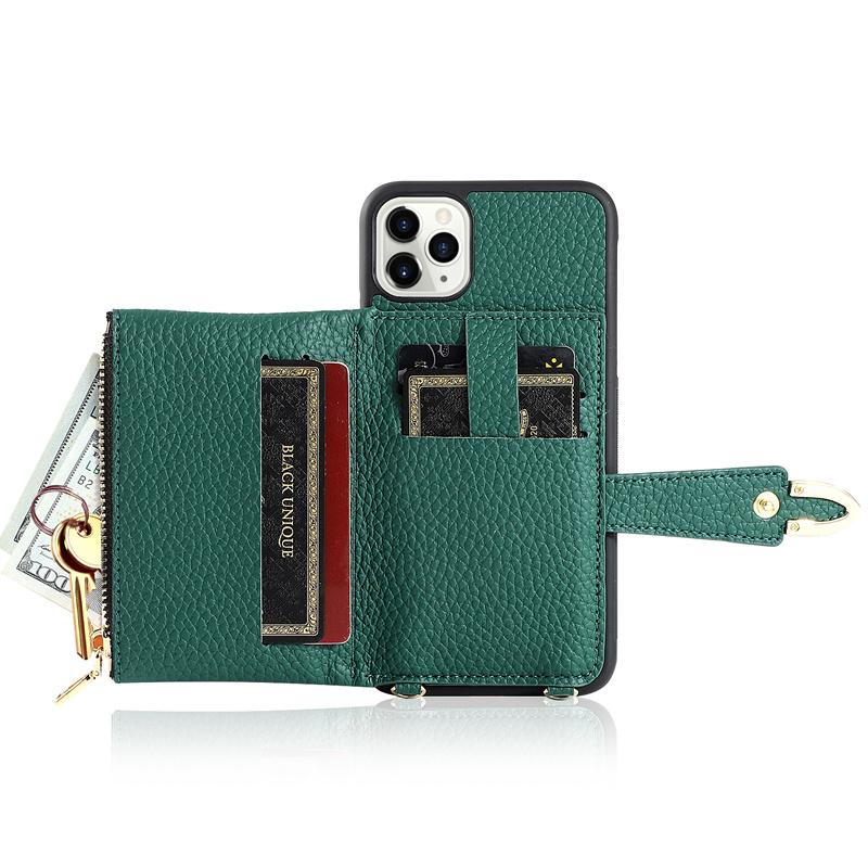 Zipper wallet chain phone case - LVCASE