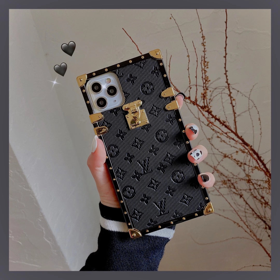 Vintage embossed square phone case