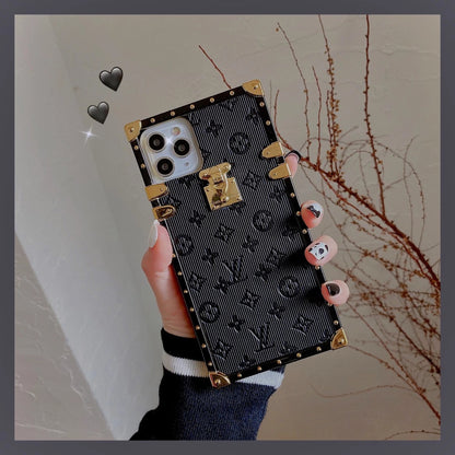 Vintage embossed square phone case