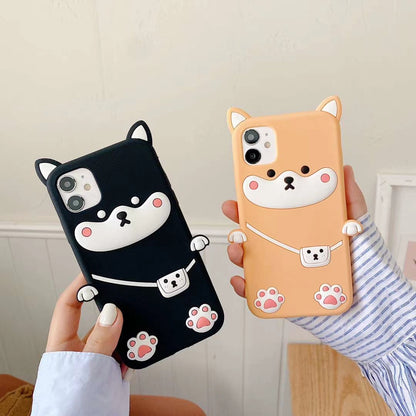 Cartoon kitten silicone phone case