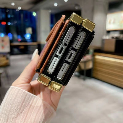 Luxury   leather card  Square   phone case For Samsung