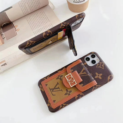 Retro style card bag Bracket  phone case