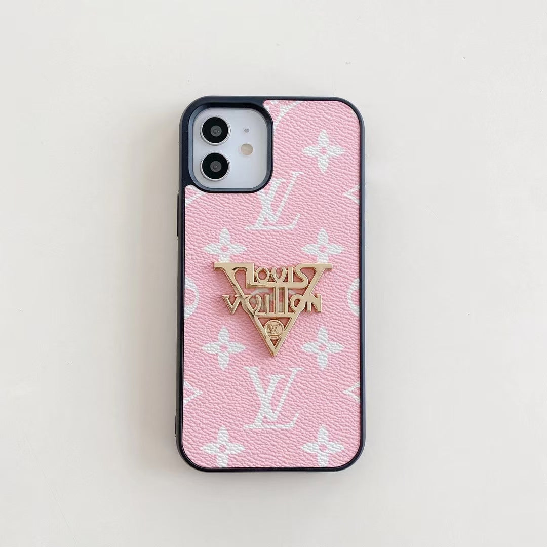 Fashion metal logo phone case